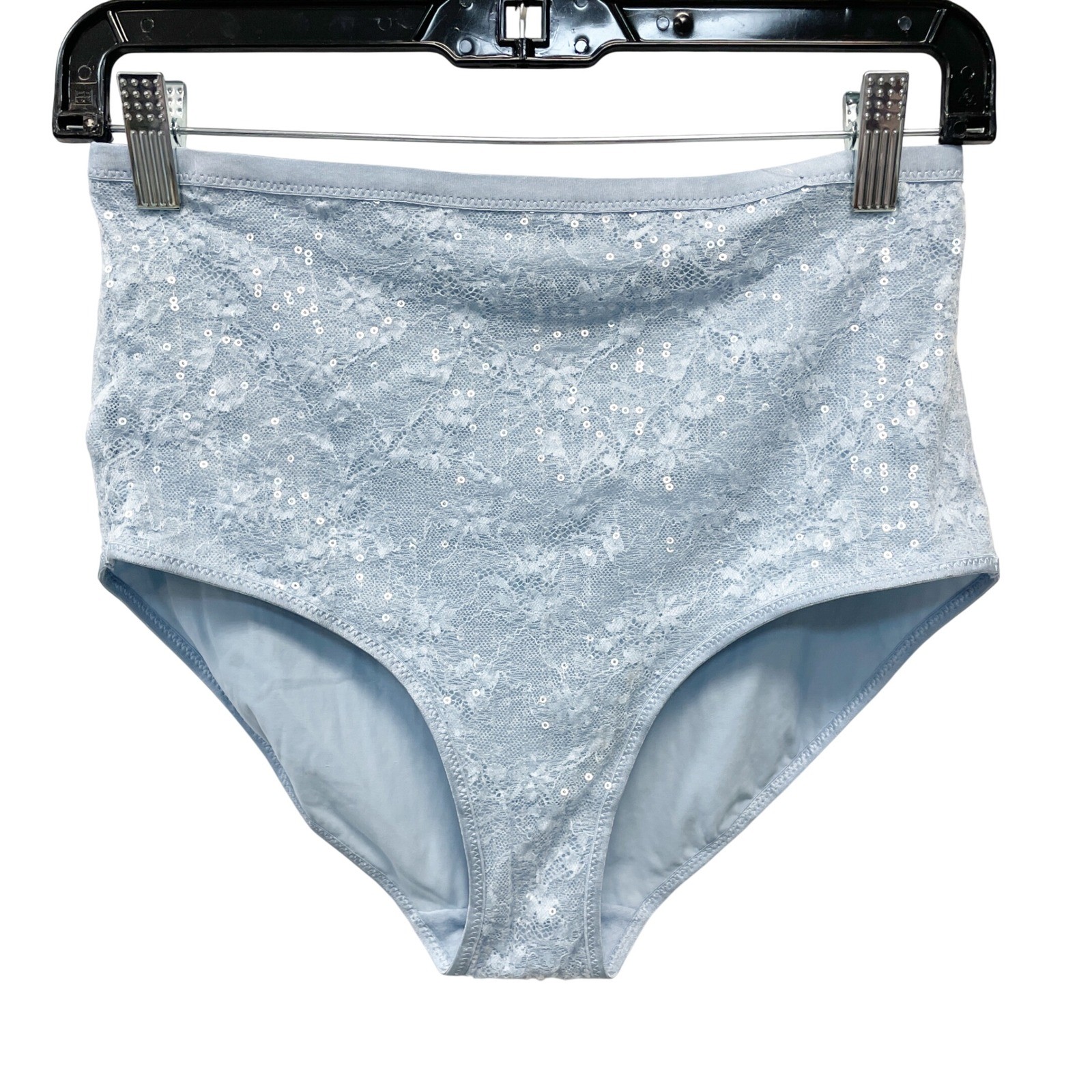 Wild Fable Women’s Light Blue Sequin High Waist Intimates Brief Panty Size M