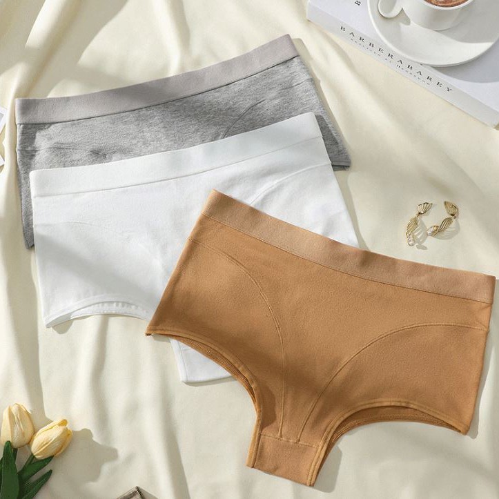 3 Pack Lot Womens Mid Waist Boyshorts Panties Underwear Sexy Lingeries Briefs