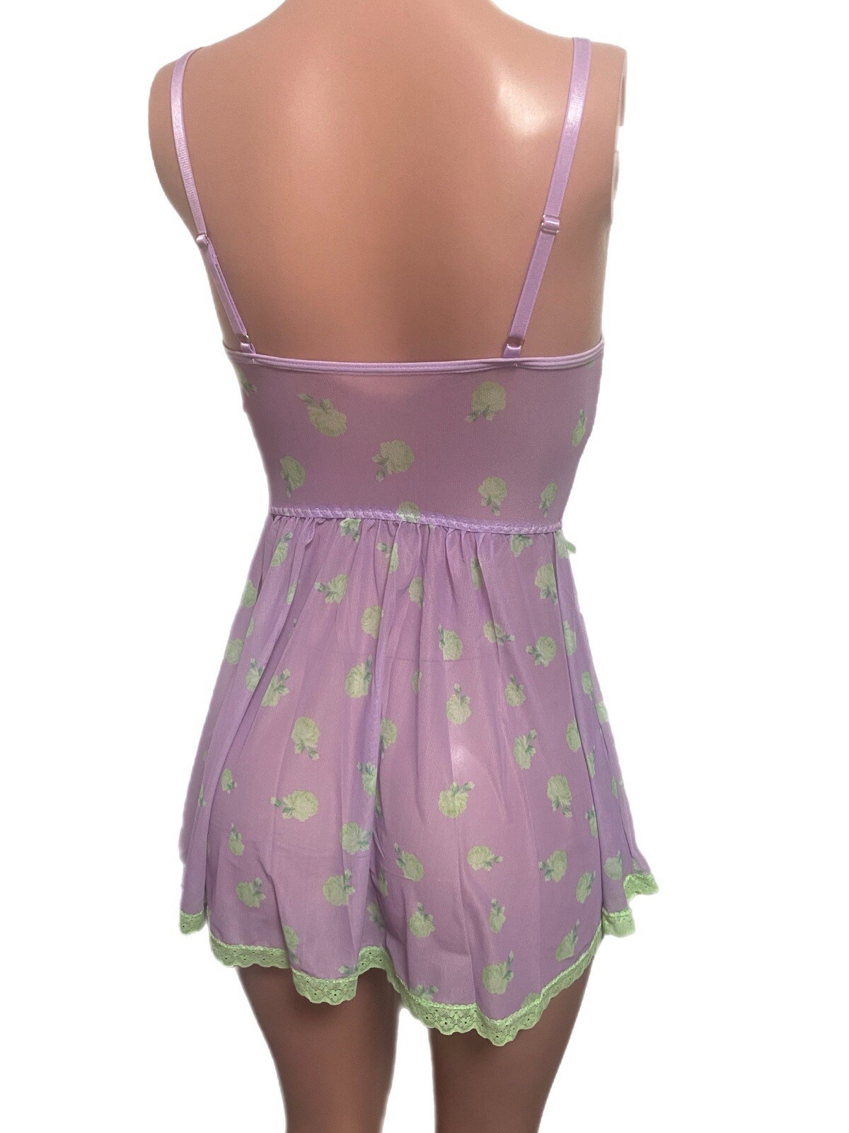 Fairycore Semi sheer pearl blinged Lace up U/W Micro dress Thong S New Cosplay