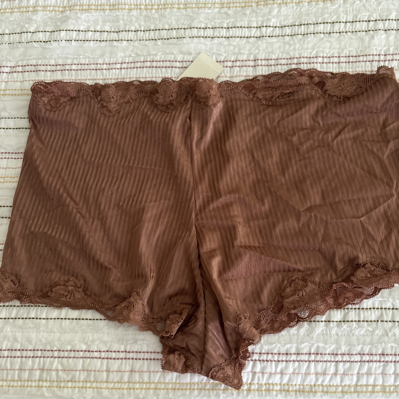 VTG NWT Delta Burke Womens Lace Hipster Panties Brown Size 10 3X