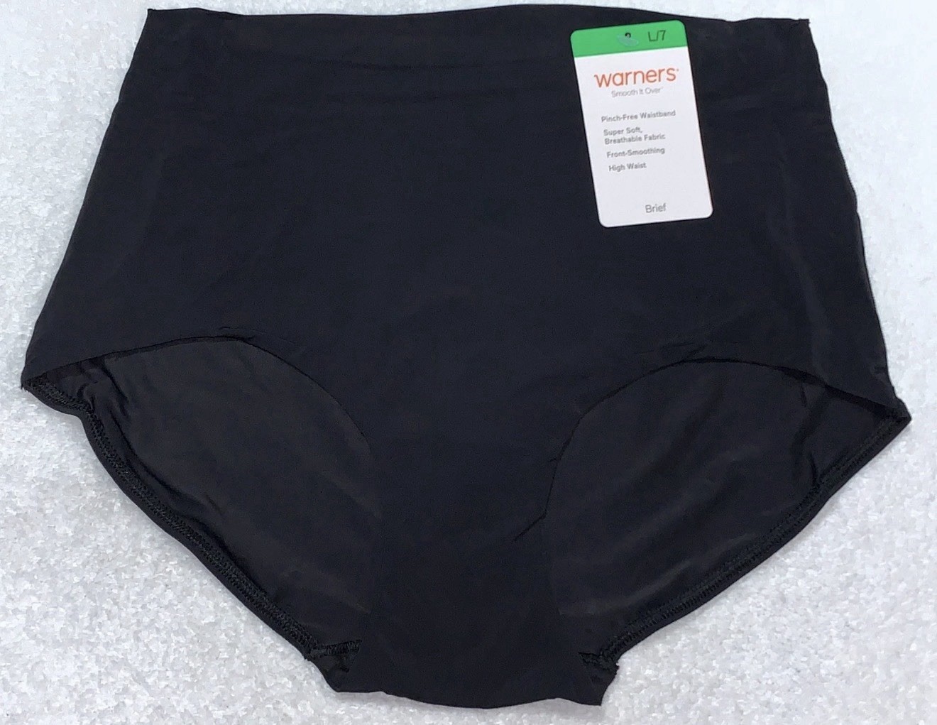 WARNERS Smooth It Over Black Modern Brief Panty Womens Sz XL 8