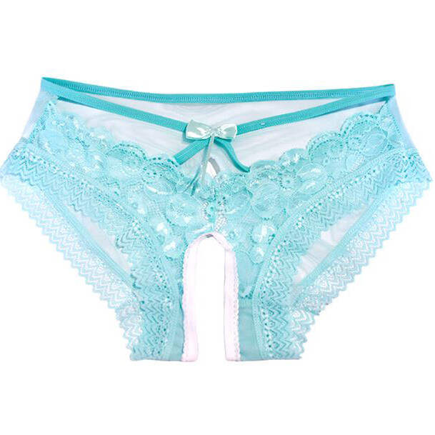 Sexy Womens Crotchles Panties Lace Sheer See Through Briefs Underwear Lingeries
