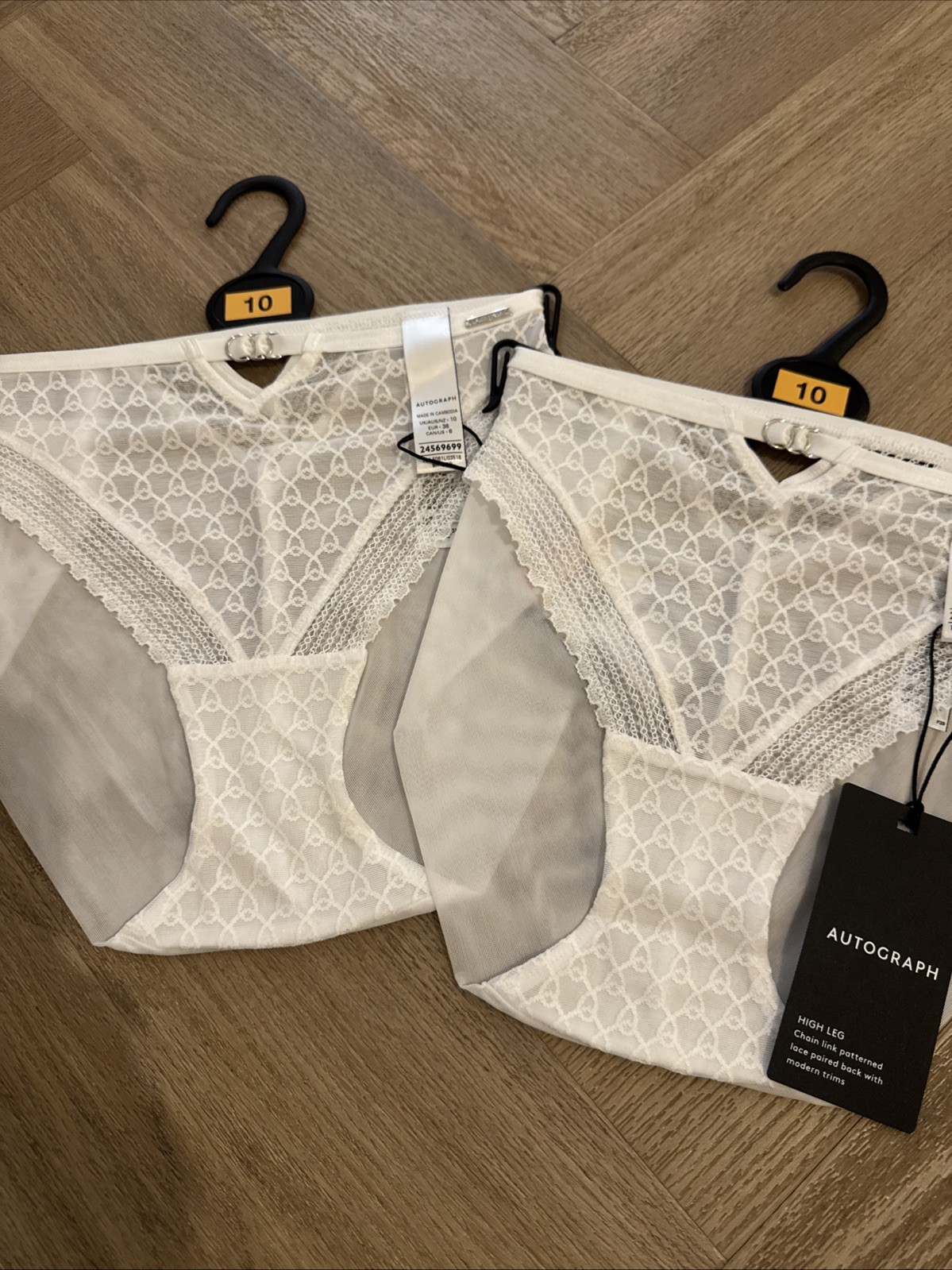 Marks and Spencer Autograph High Leg Briefs Size 10 X 2