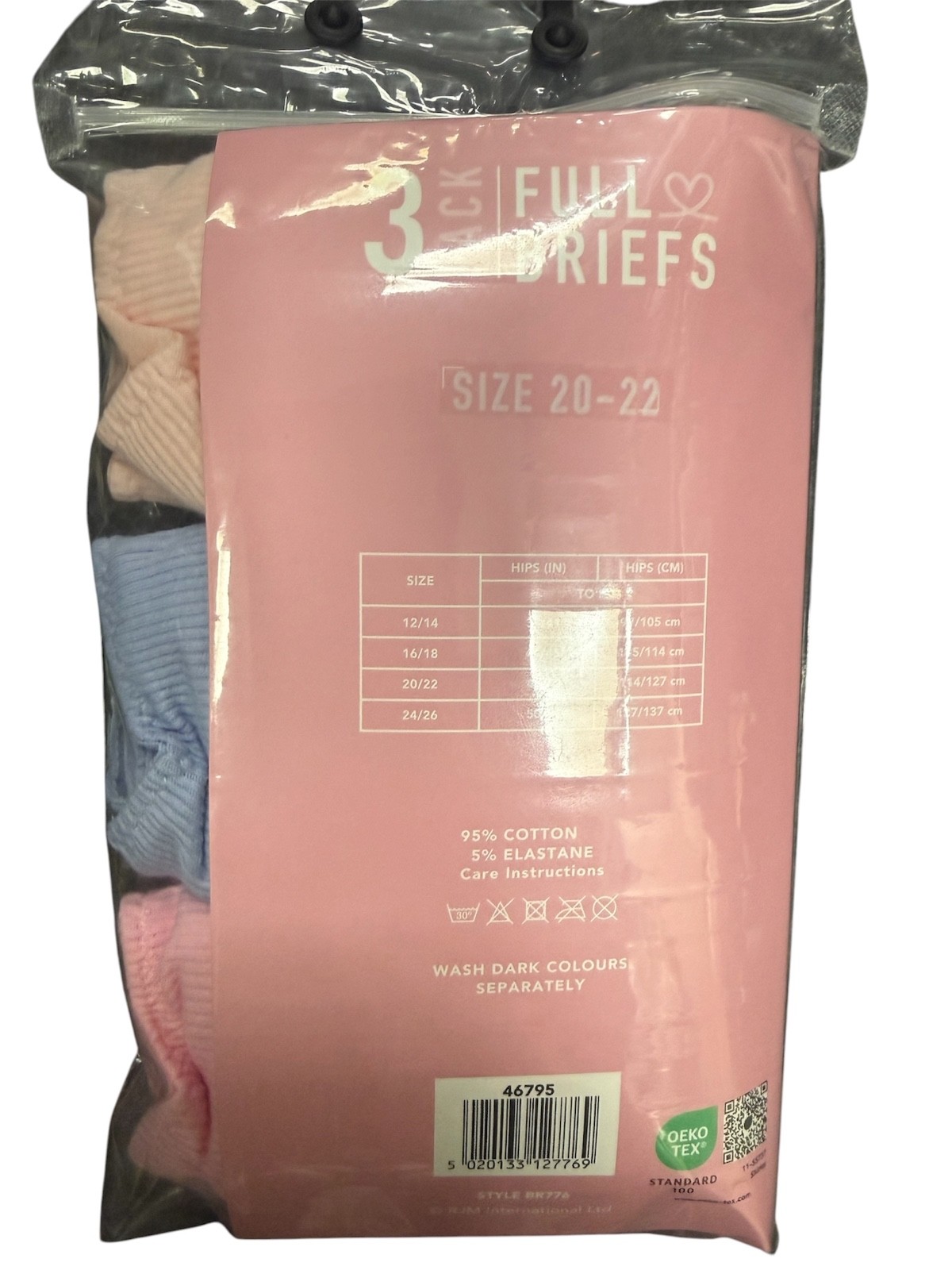 New Sloggi Type Anucci Brand Full Maxi Brief Pastel Ribbed 3 Pack Cotton Fit