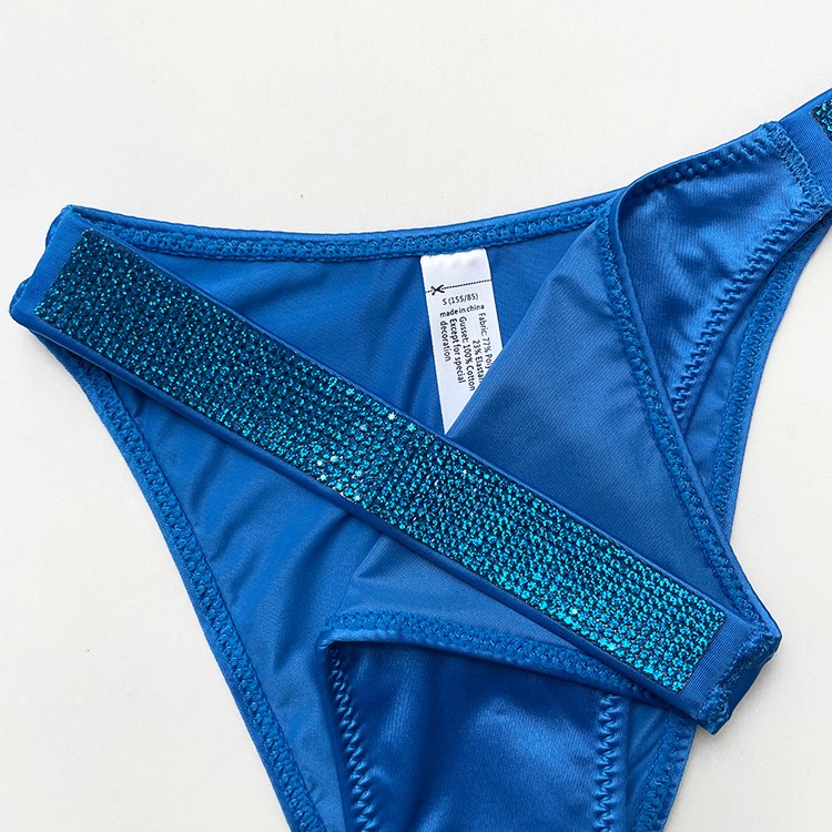 3 Pack Womens V cut Bikinis Panties Underwear Sexy Glitter Low Rise Underwear