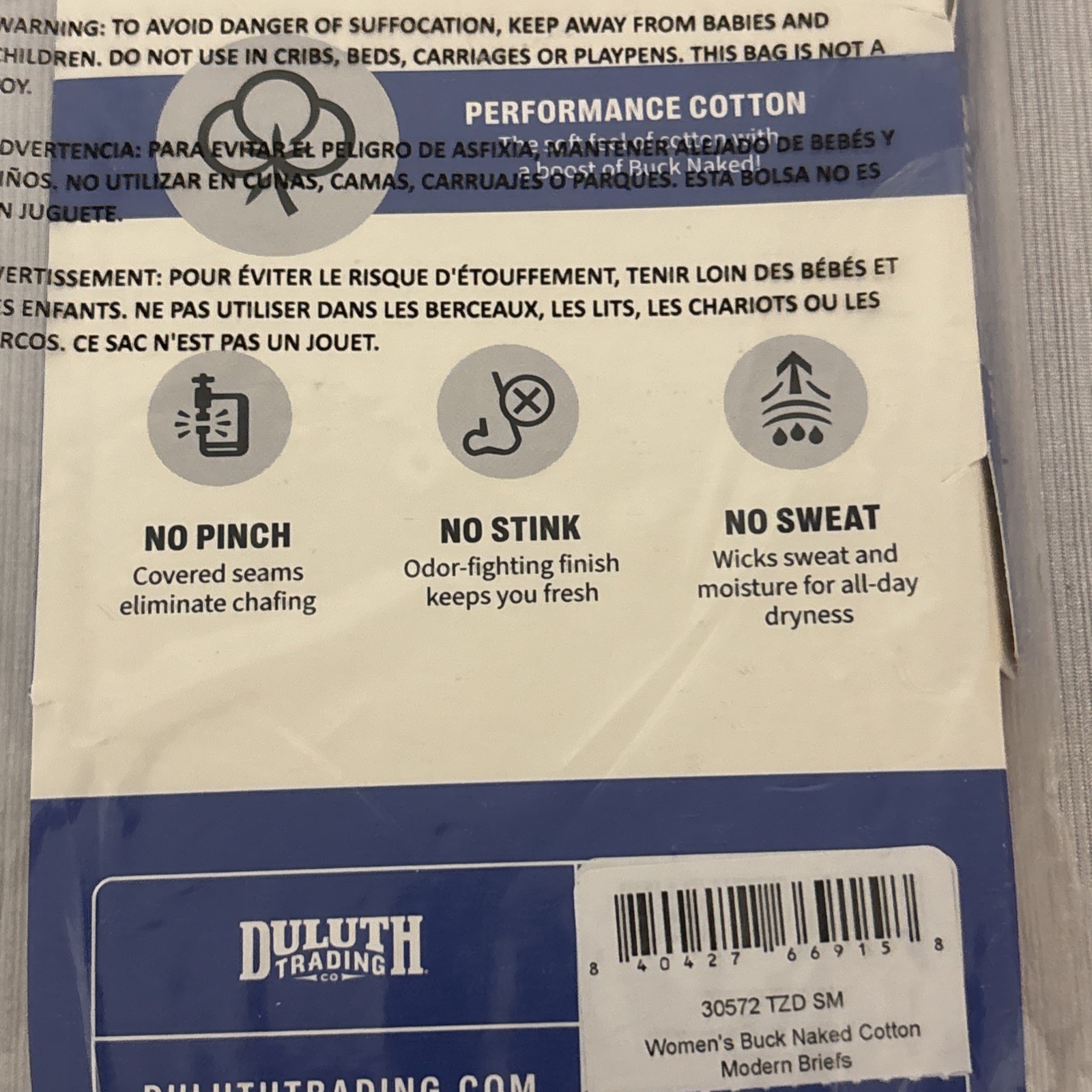 Duluth Trading Buck Naked Underwear Womens Brief Small Cotton Modern 1 Pair