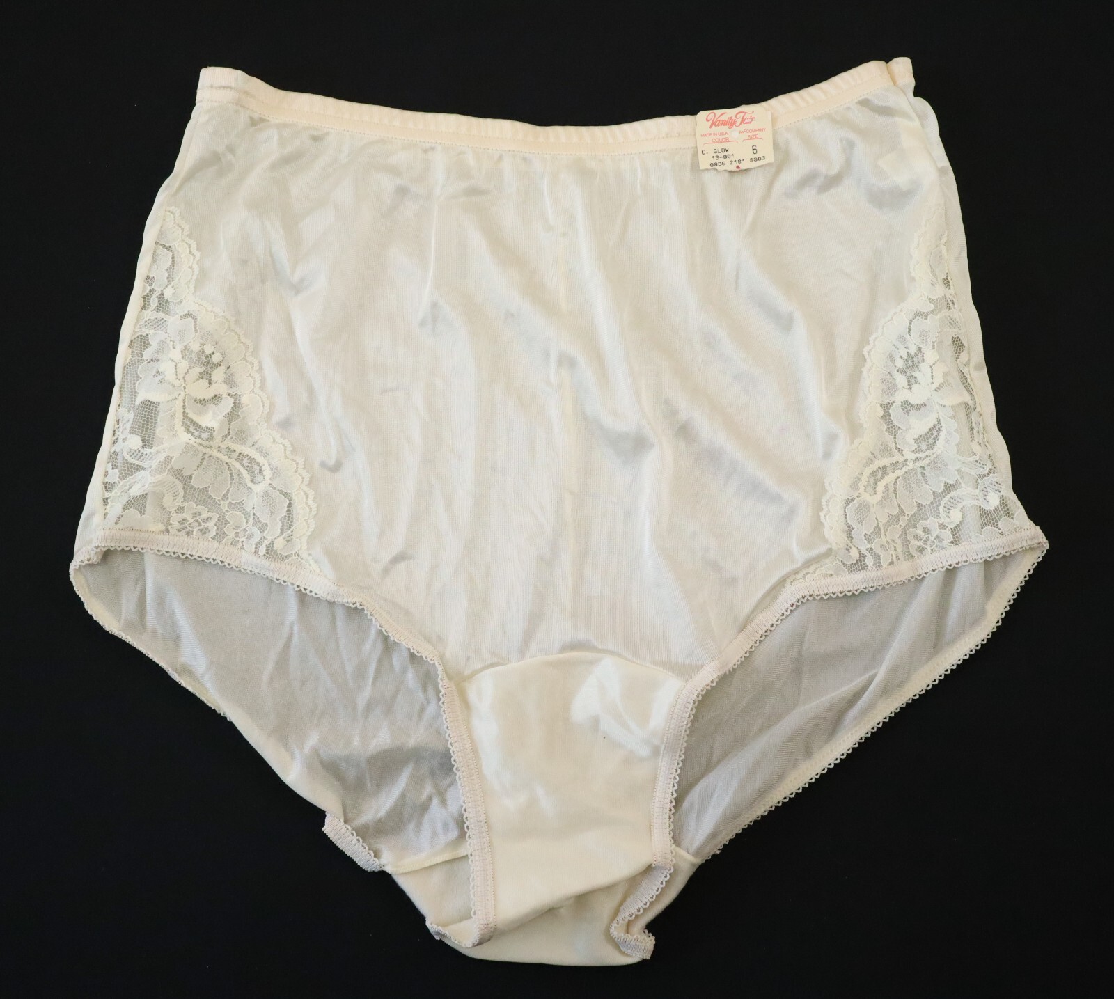 Vanity Fair VTG 80s-90s 100% Nylon Silky High Cut Brief Panty MEDIUM