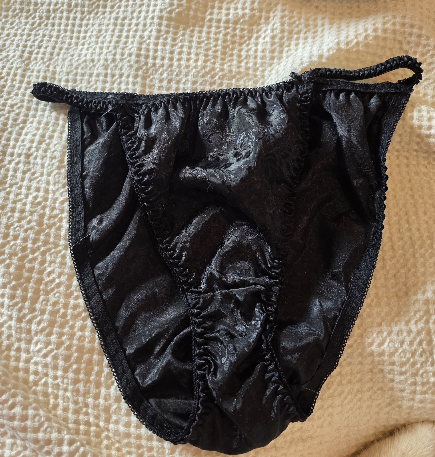 RARE 90s Vintage Bobbie Brooks Satin String Bikini Panties Size 7 Large