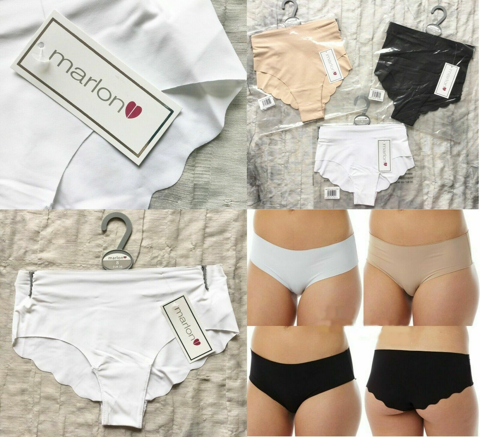Briefs Knicker Marlon No VPL White Laser Cut UK 12 F4
