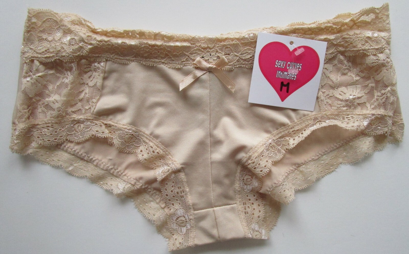 Sexy Curves Intimates Polyester Blend Lace Trimmed Boyshort Pantie Size Medium