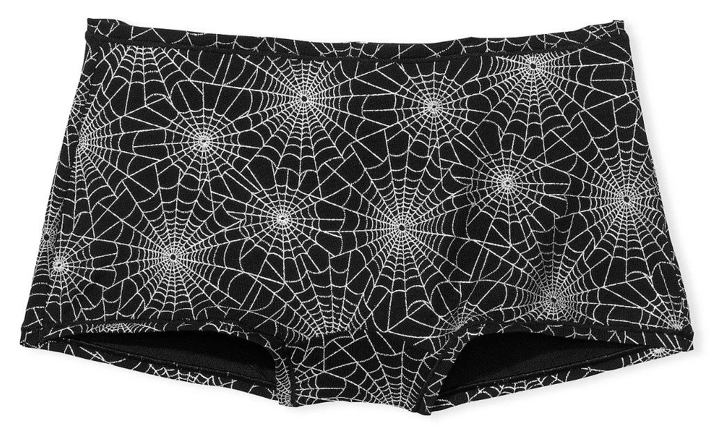 Victoria’s Secret Pink Cotton BOYSHORT Panty in Black Spider Web M L XL XXL NEW