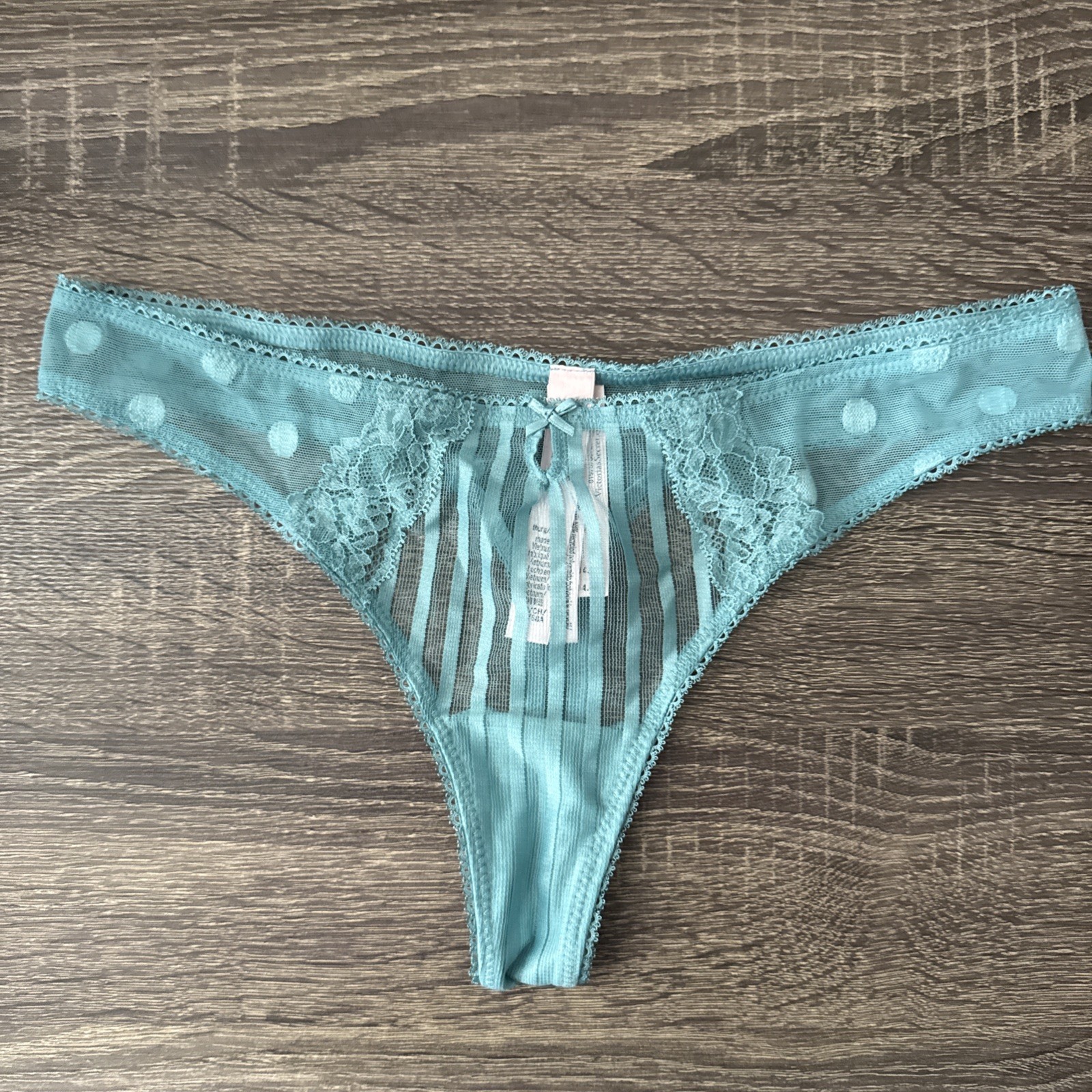 Victoria’s Secret Small, Sheer Teal Blue Thong Panties