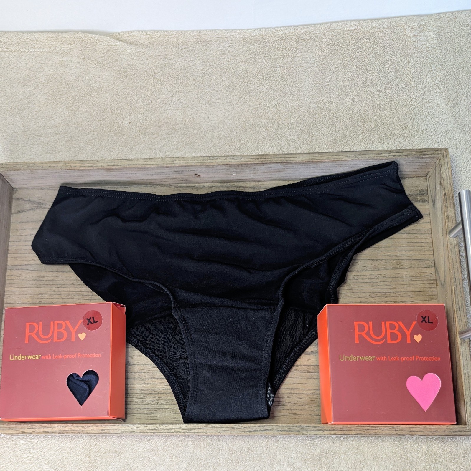 3 Pack: Ruby Love Women’s Period Underwear – Hipster | XL 2 – Black 1 Pink