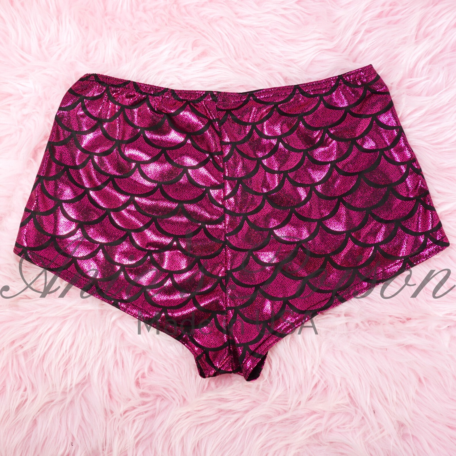 Sissy SPARKLE Panties Glitter Dancer MERMAID Fuchsia High Cut cheeky S/M