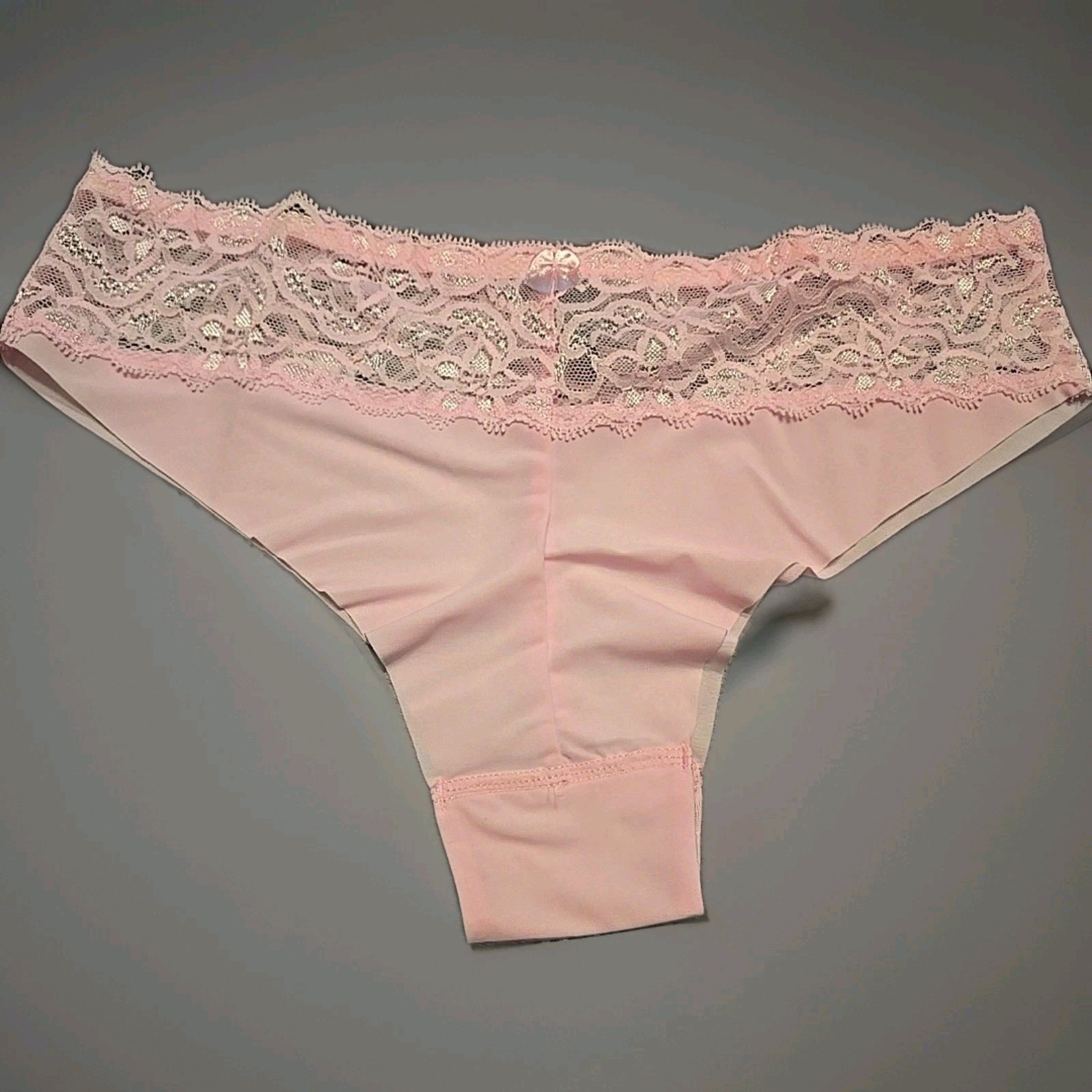 Panty Pink Lace Mesh Baci Lingerie Lace Bikini Size S/M