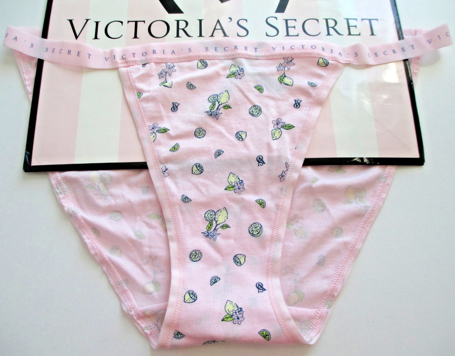 VICTORIA’S SECRET Cotton String Bikini Panty S M L XL Pink NWT Lemons VS