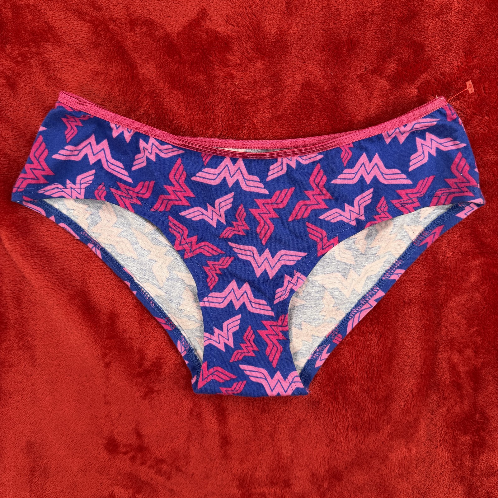 Wonder Woman DC Comics Hipster Panties XS Blue Pink All Over Print Logo
