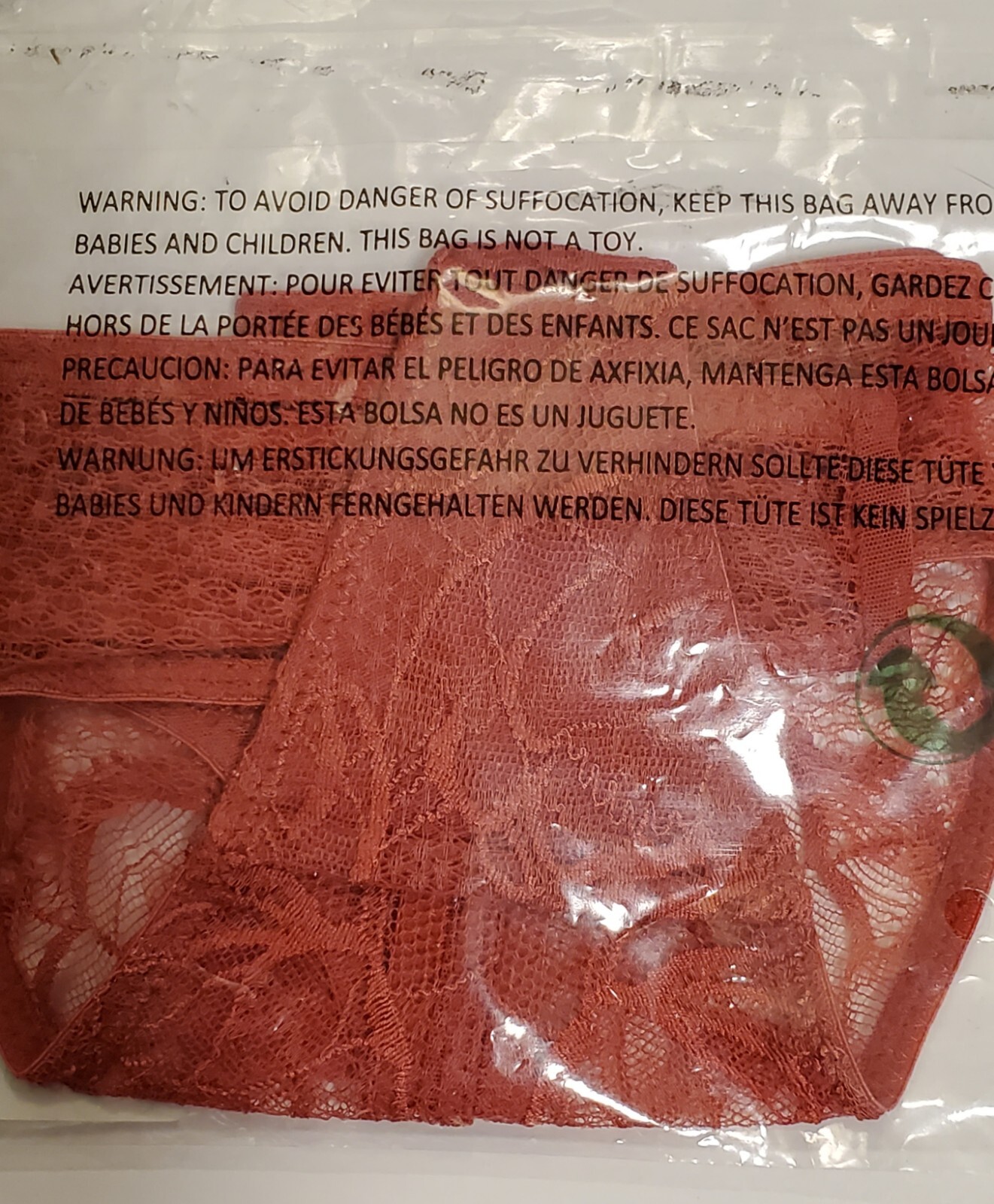 NWT Sealed Noelle Wolf Soul Lace Thong, Garnet Rose, Size 10/See pics for Size