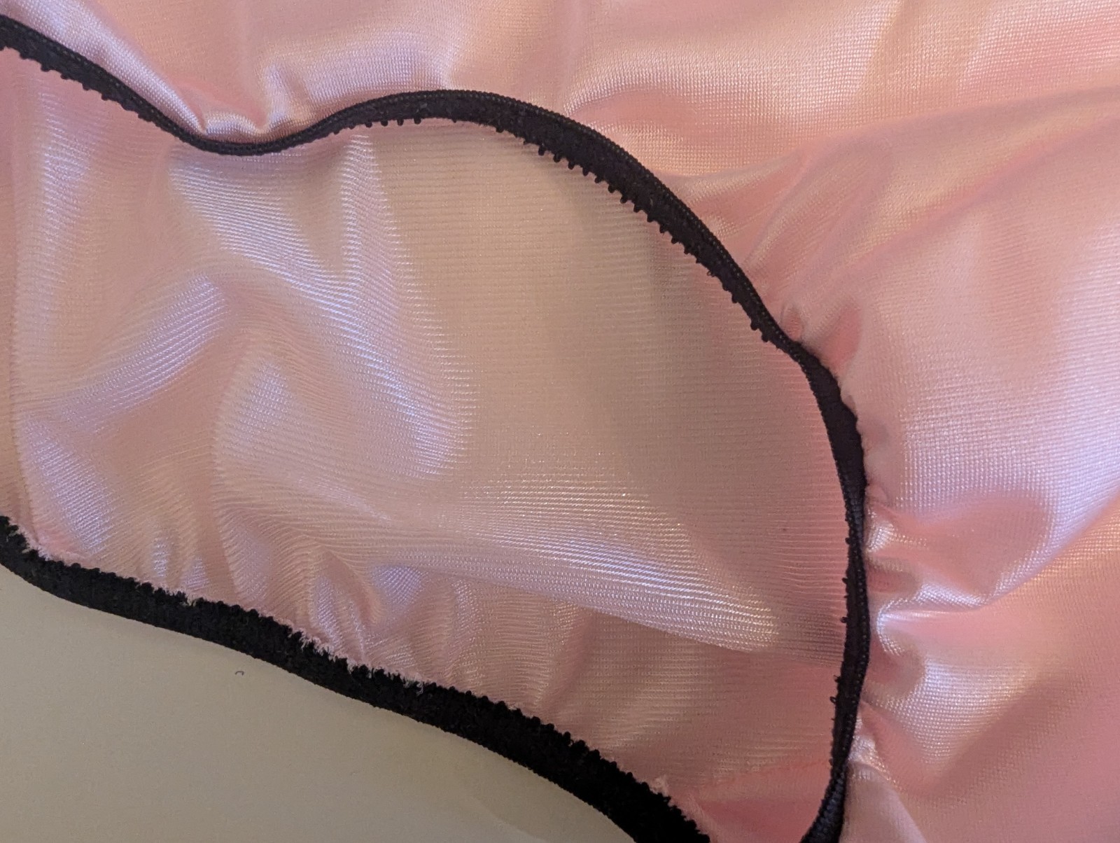 PINK NYLON TRICOT 2 Layer Wider Crotch PANTY * BLACK ELASTICS * 40″ – 50″ 3X **