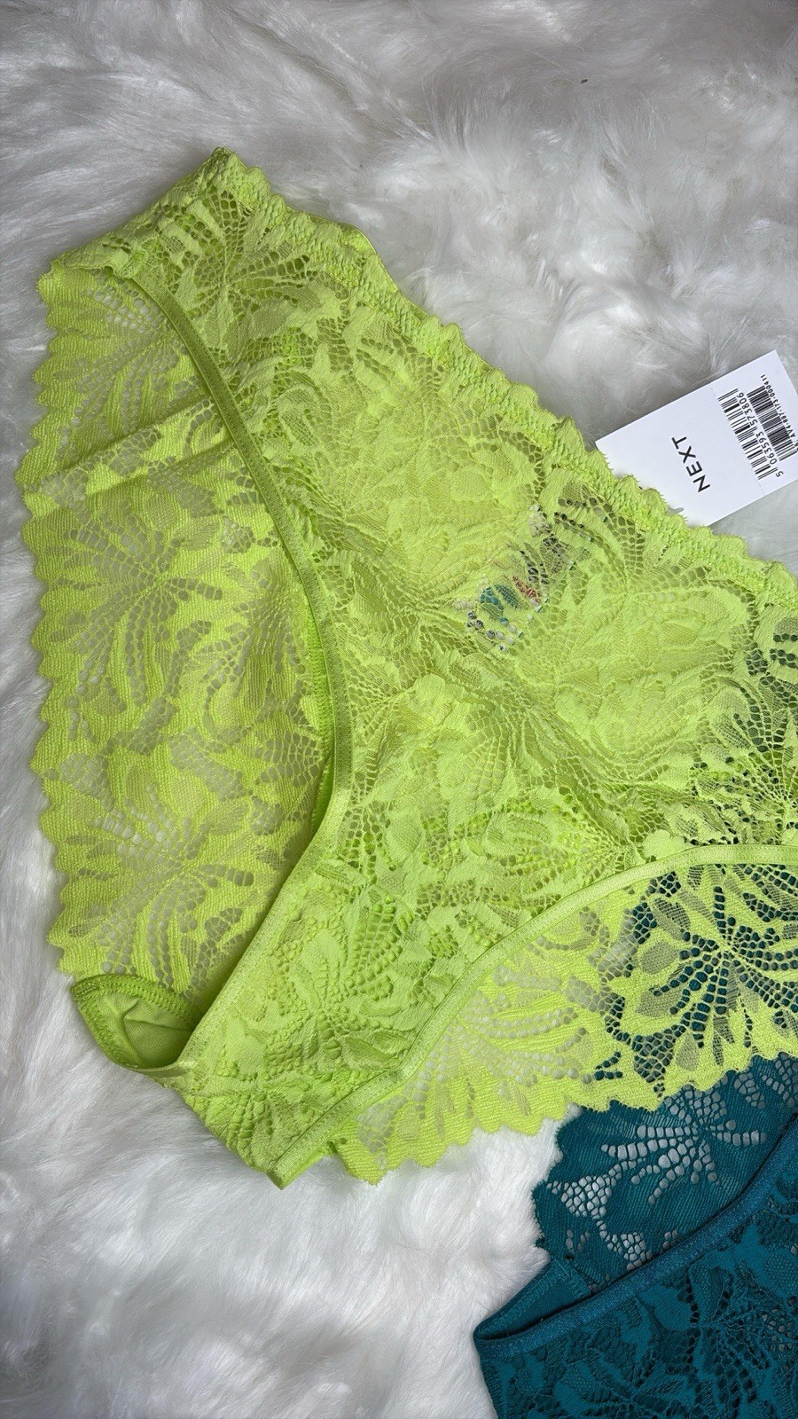 VALENTINE’S GIFT SET – NEXT HIGH-LACE KNICKERS – 2 PCS – UK16 – BLUE/GREEN