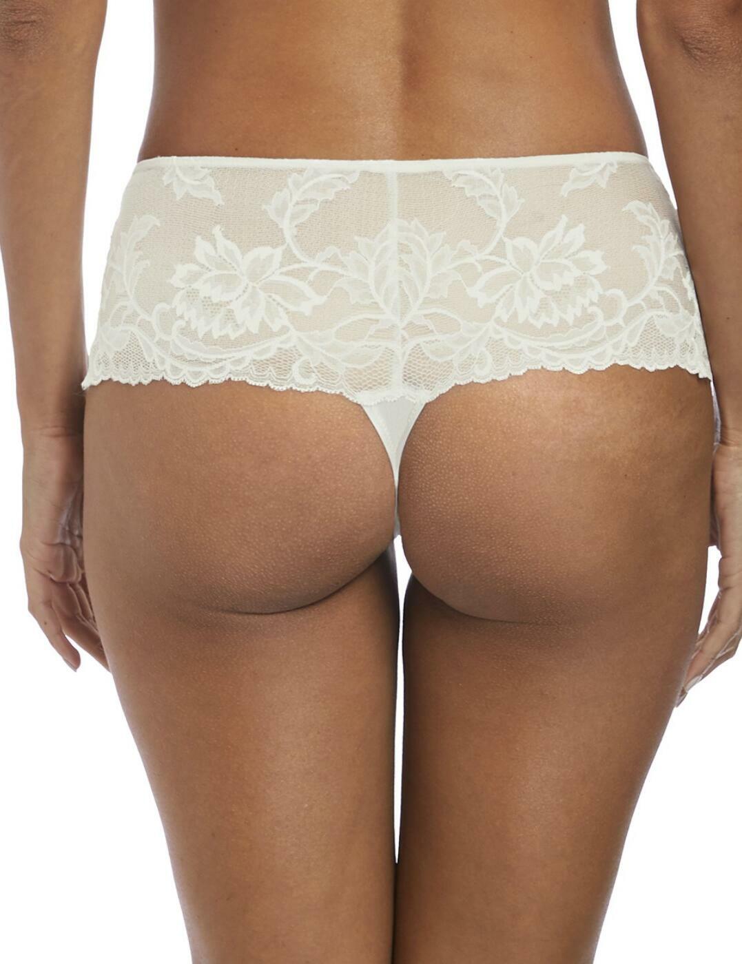 Fantasie Bronte Thong 2067 Mid Rise Deep Tanga Sheer Lace Thong .
