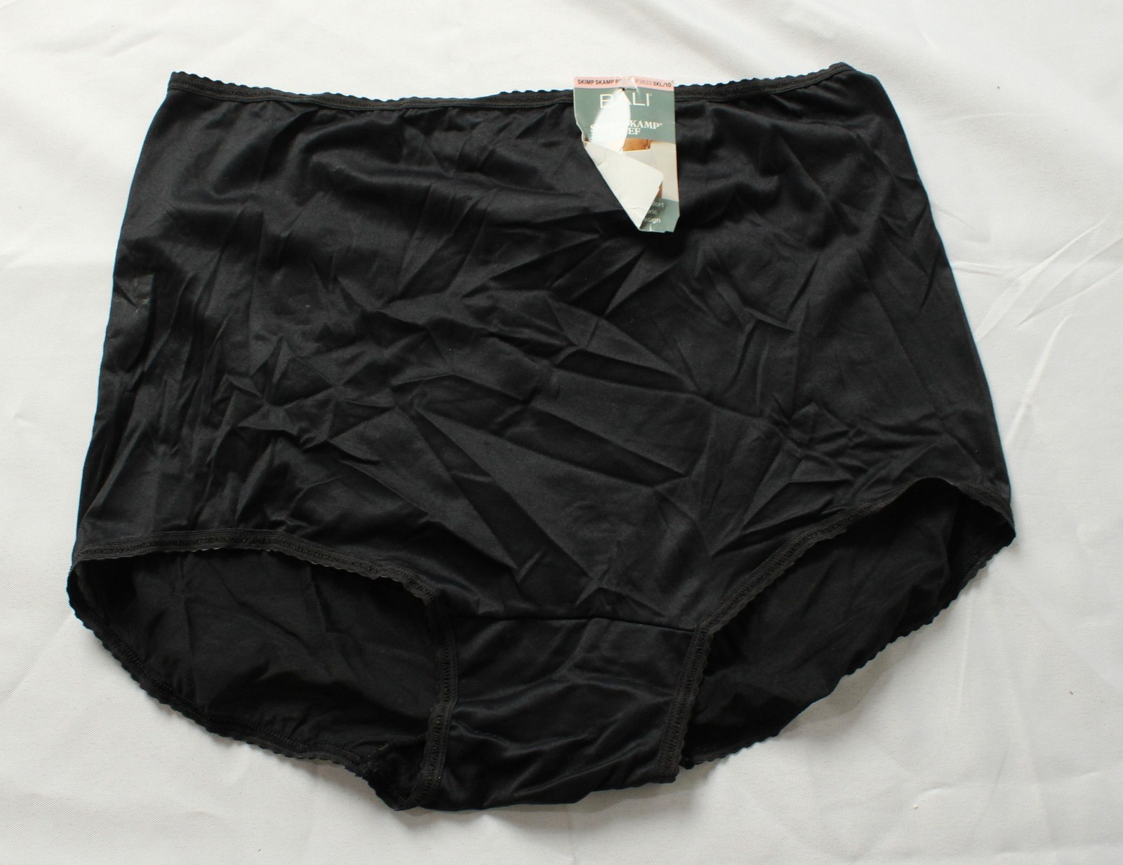 Bali Women’s Skimp Skamp Silky Nylon No-Show Stretch Brief DH3 Black 3XL NWT