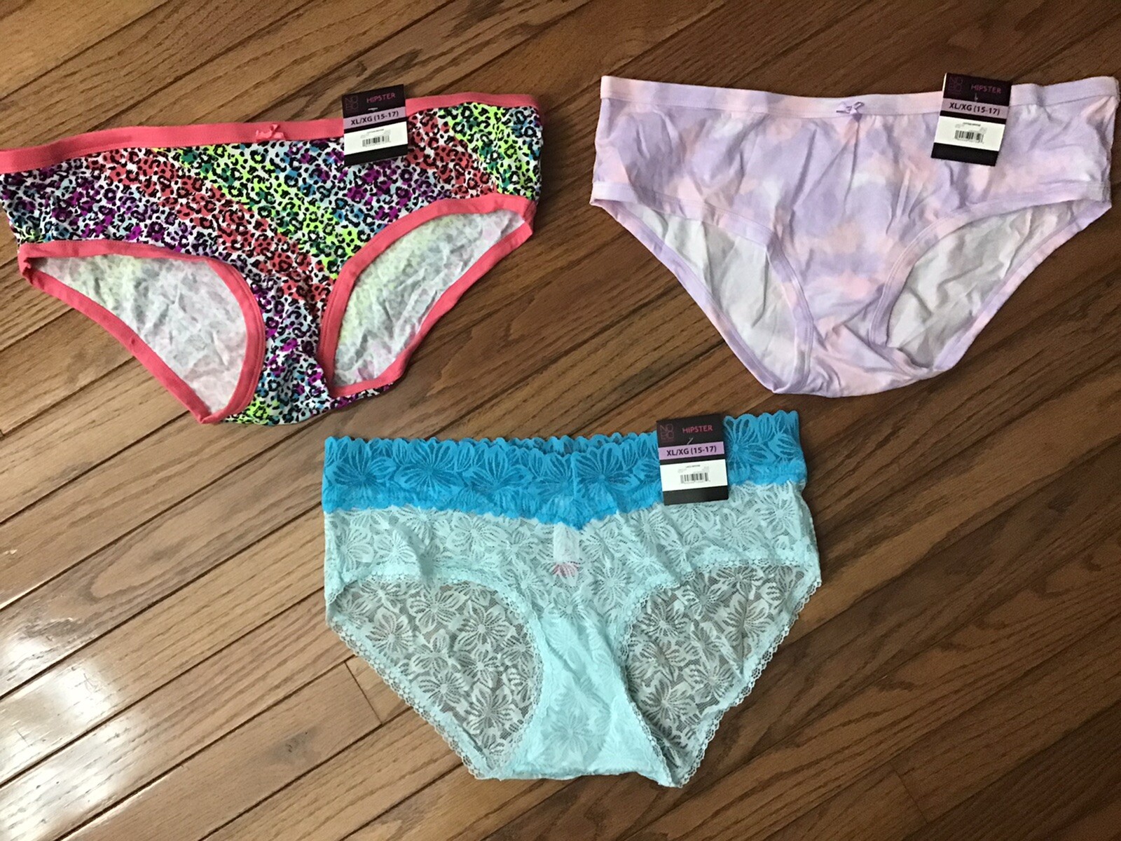 NWT NOBO No Boundaries Hipster Panties Size XL (LOT OF 3 Hipsters) (J1-5)
