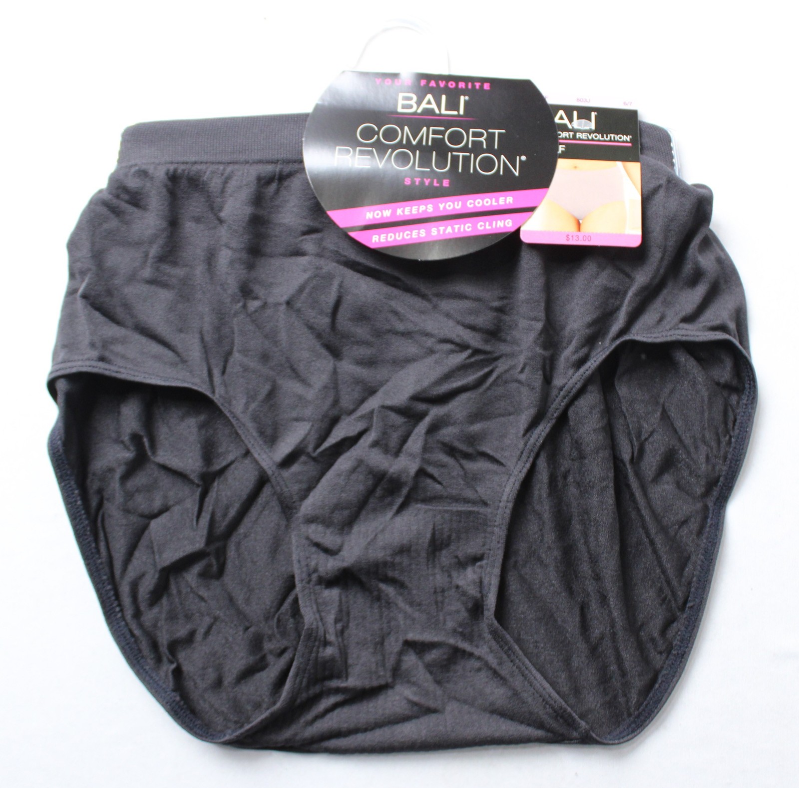 Bali Women’s Comfort Revolution High-Rise Seamless Brief ZG3 Black Size 6/7 NWT