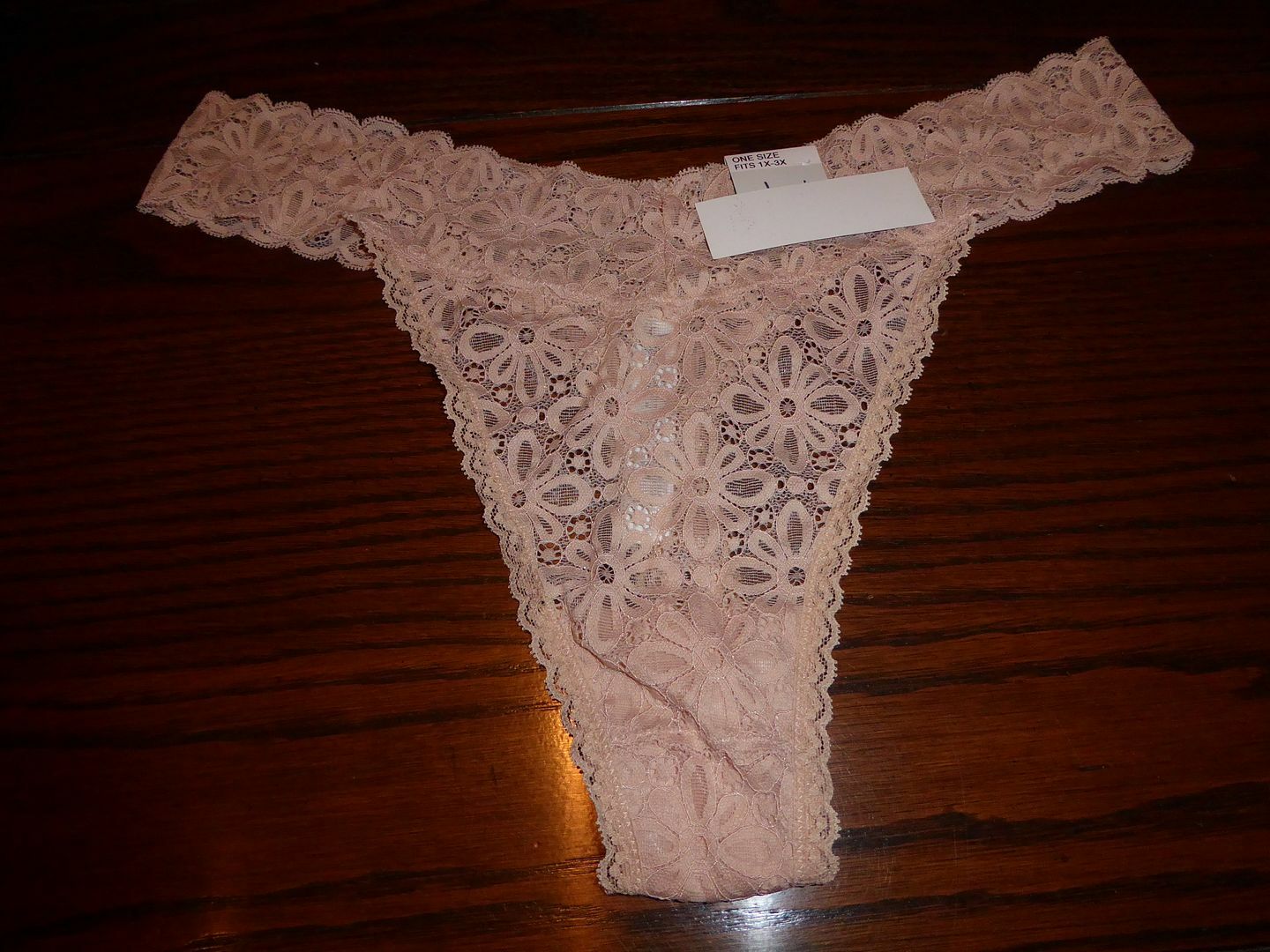 NWT JENNI STRETCH FLORAL LACE THONG PANTIES 100051410 CHAI PLUS 1 SZ FIT 1X-3X