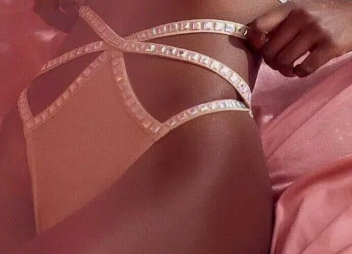 For Love and Lemons Jackpot Sparkle Studded High Waist Panty Nude Medium NWT