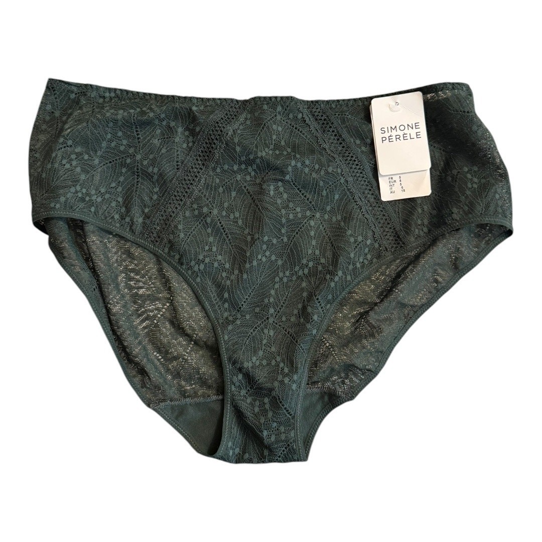 Simone Perele Comete Retro Brief Panty Icon Green Size 5 2XL