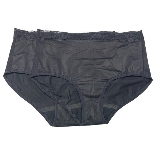 Jockey~Set of 2~Worry Free Underwear Briefs~Large~Black/Black~A716919 13477