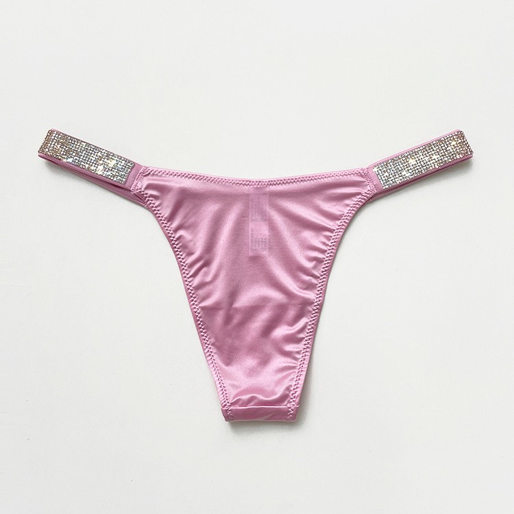 3 Pack Womens V cut Bikinis Panties Underwear Sexy Glitter Low Rise Underwear