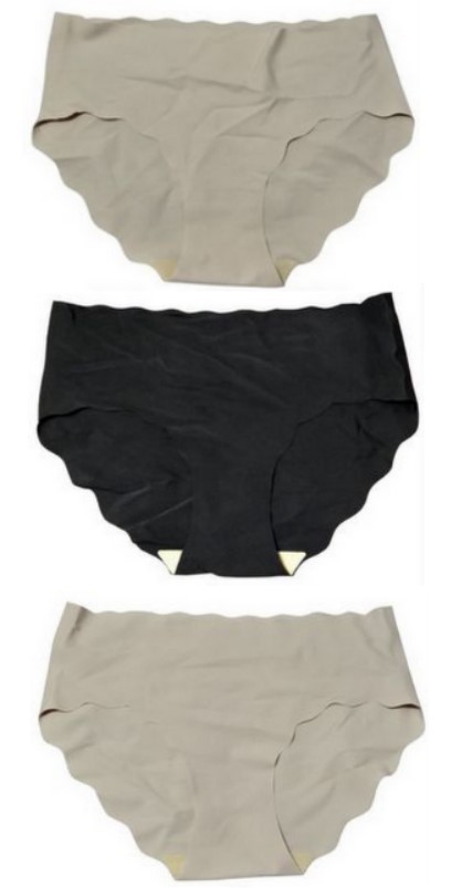 3pc Women’s Seamless Panties Set Laser Cut No Show Briefs Stretch Underwear L