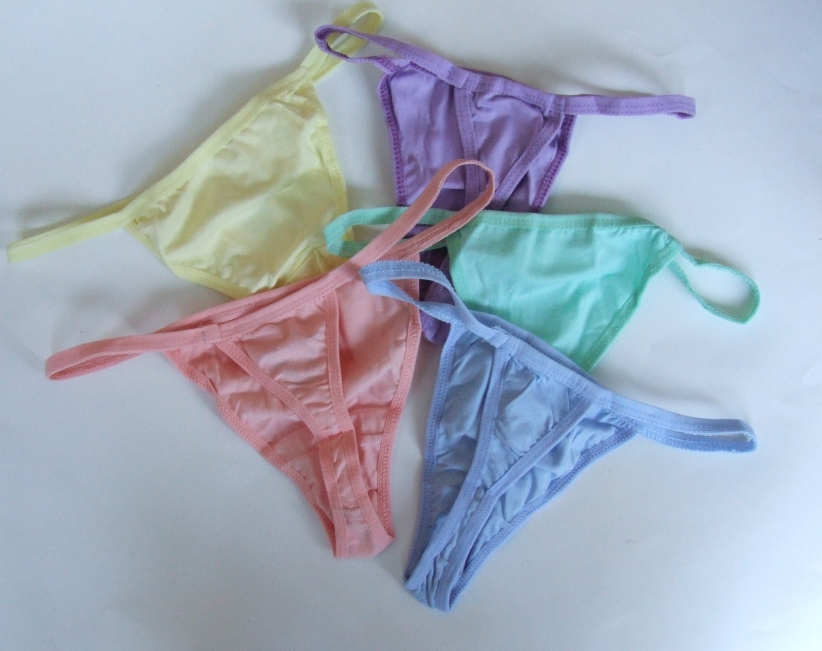 Five Alya Size 10 string thong knickers panties brief stretchy cotton multicolor