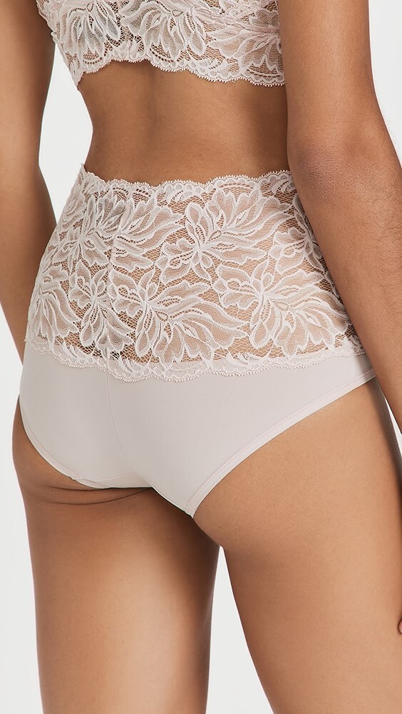 Natori L101108Womens Rose Beige Lace Trim Embolden Brief Size Medium