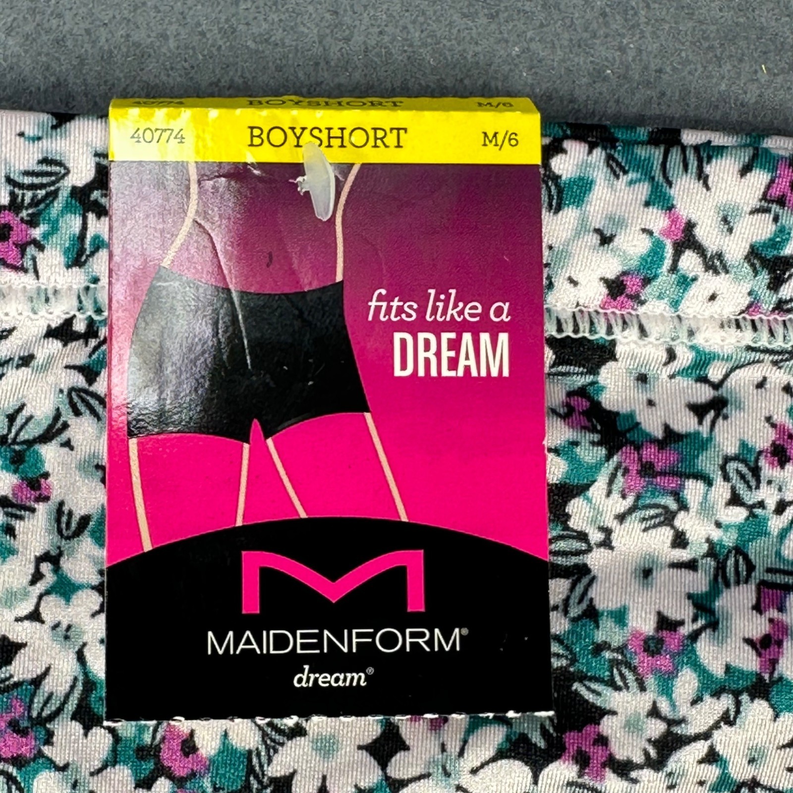 Maidenform Womens Size Medium 6 Panty Boyshorts Floral Multicolor New