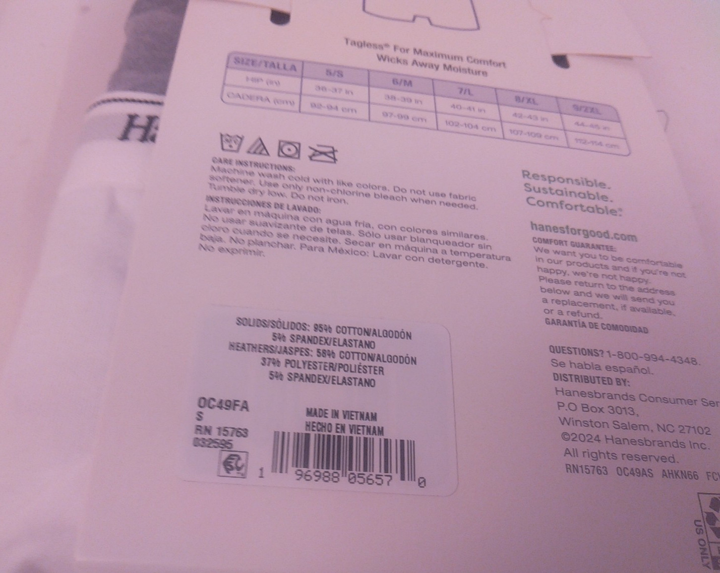 Hanes Originals Ladies 4 Pack Cotton Stretch Boy Shorts Size 5/S- New (51.2)