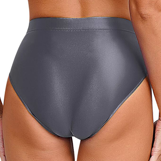 5PCS/LOT Sexy Womens Briefs Silky Satin Thongs Low Rise Panties Shiny Underwear