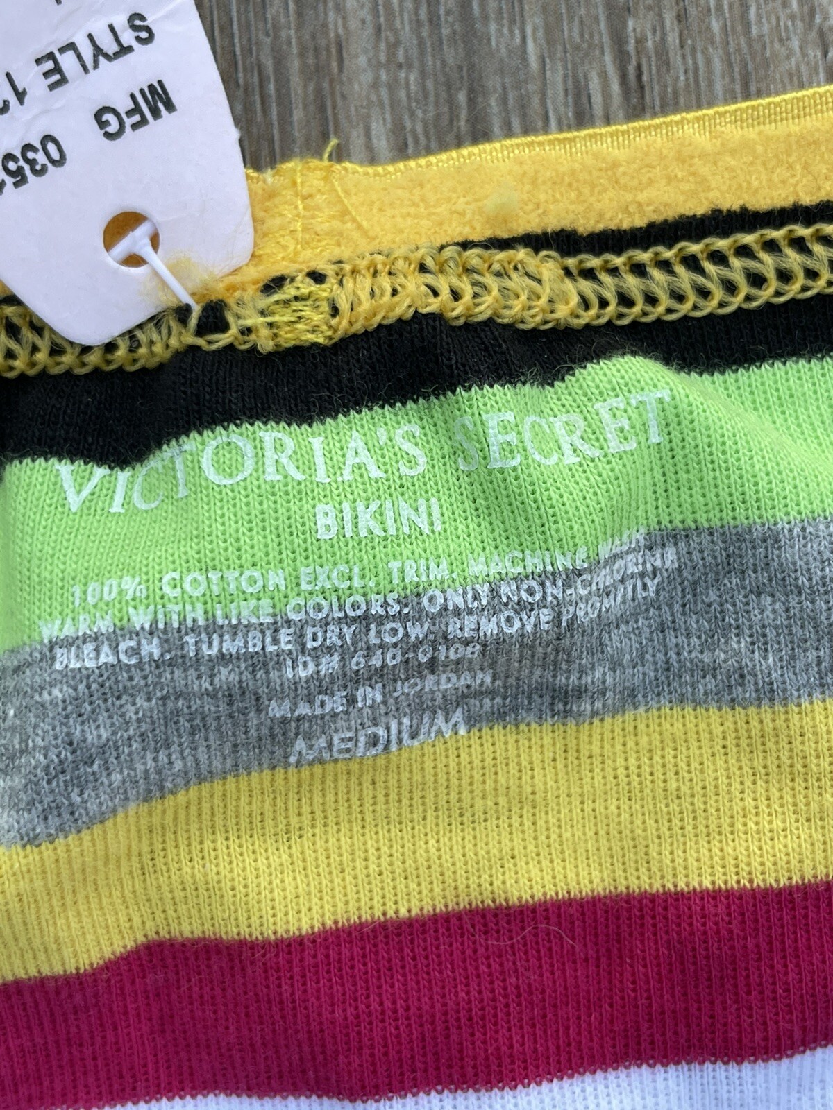 NWT VINTAGE VICTORIAS SECRET 100% Cotton Classic Picot Band Bikini PANTIES M