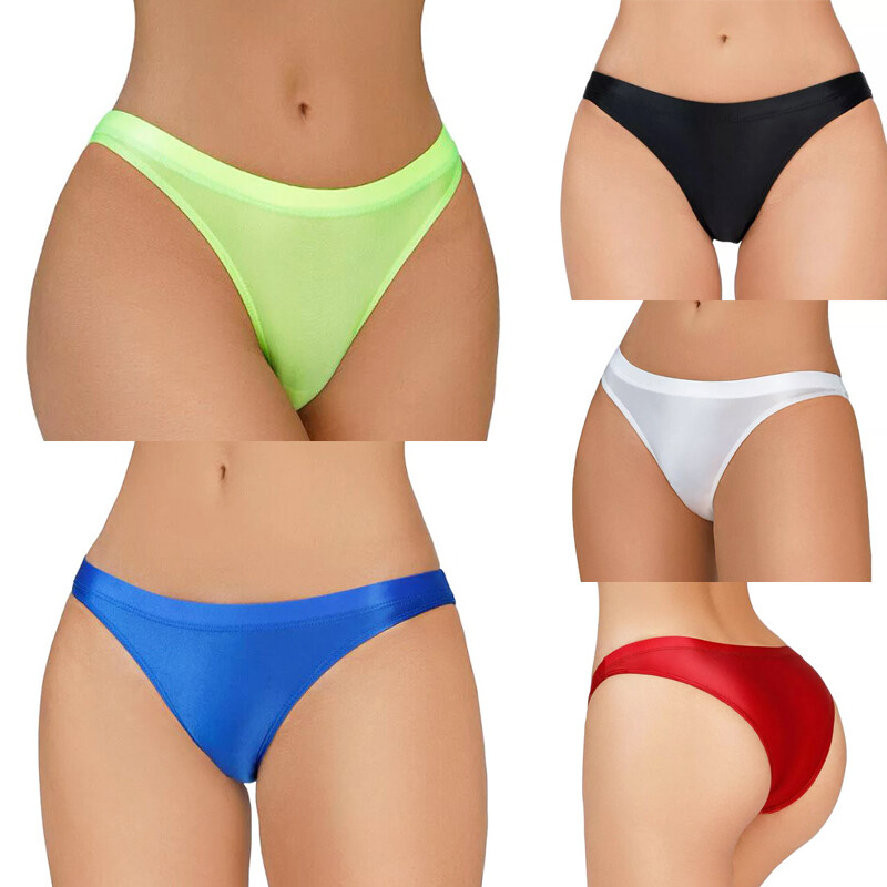 5 Pcs Lot Sexy Ladies Womens Satin Panties Underwear Bikinis Low Rise Lingeries