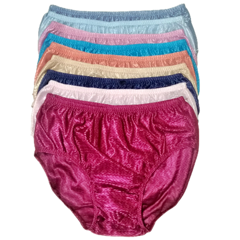 6 of Vintage High Cut Shiny Nylon Panties Sheer Retro Style Briefs hip 38-42″