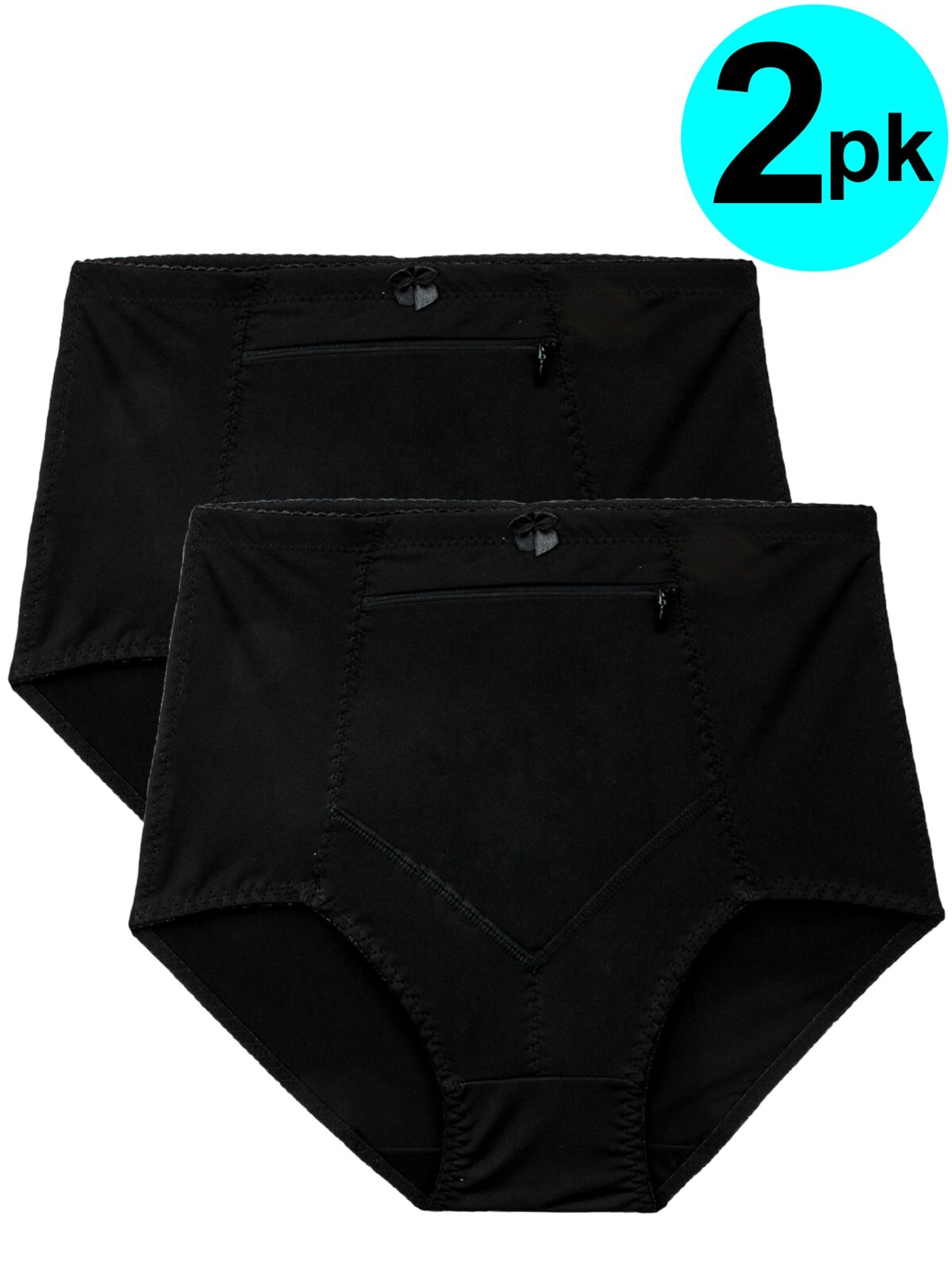 Barbra’s Women’s Travel Pocket Underwear Girdle Brief Panties S-4XL (2 Pack)