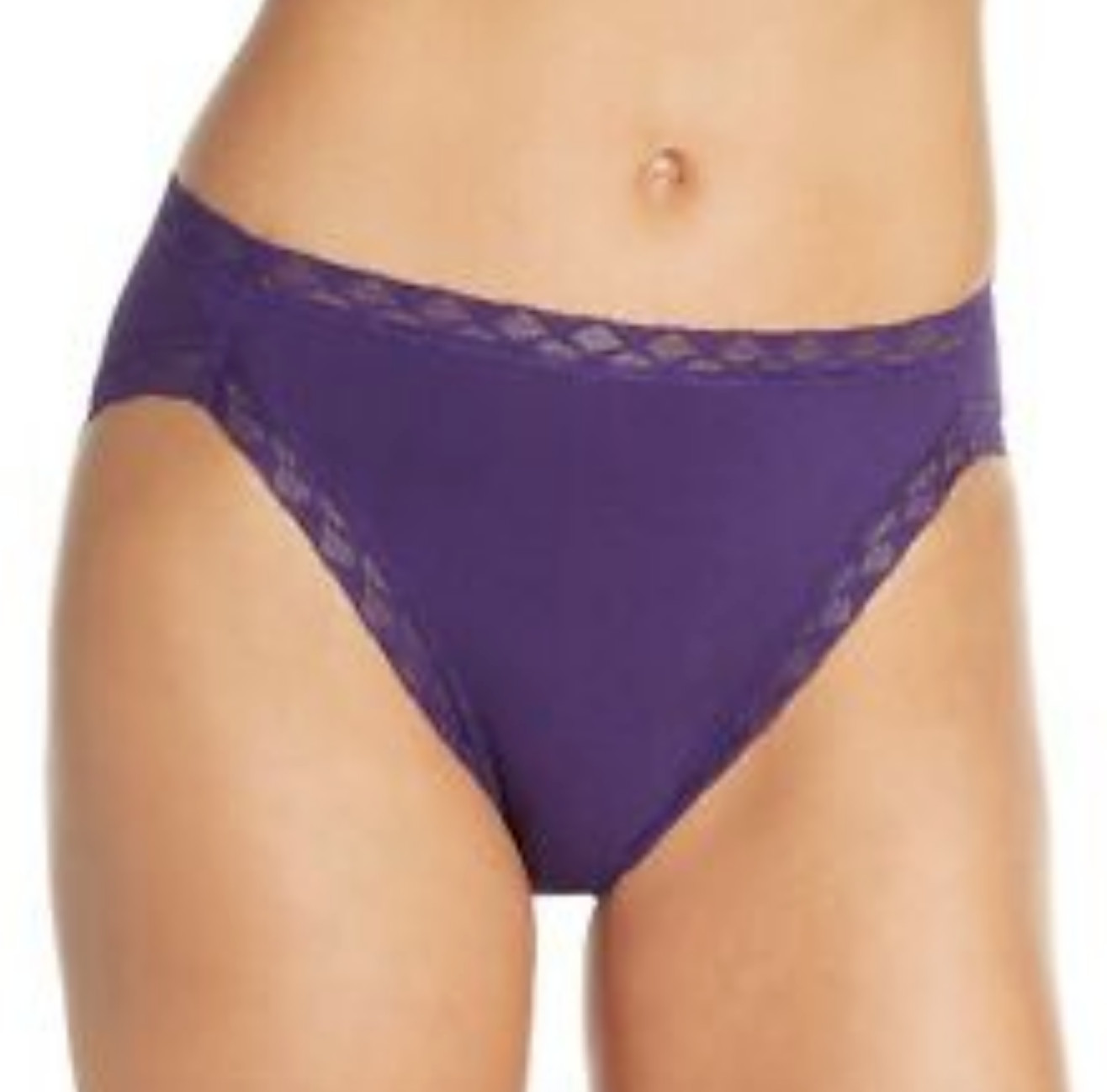 Natori L48316 Womens Purple Bliss Cotton French Cut Briefs Size Small