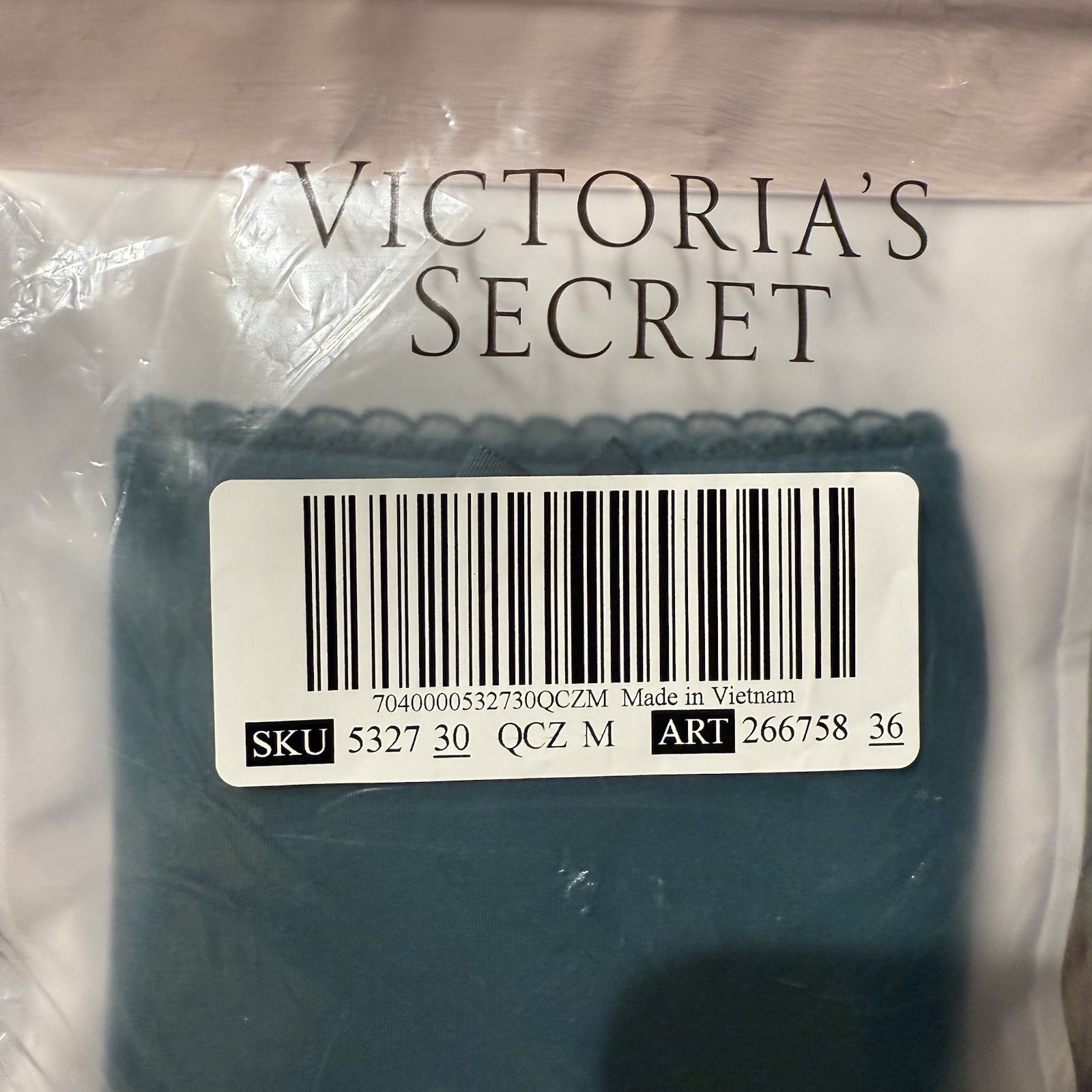 Victoria’s Secret Period Panty Bikini M Teal Leak Protection Wicking Gusset NWT