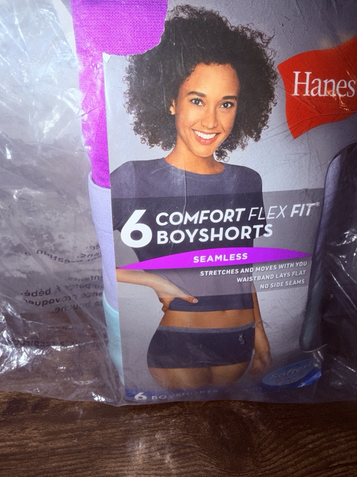 NWT! 6 Pair of Hanes Comfort Flex Fit Boyshorts Seamless Panties – Large