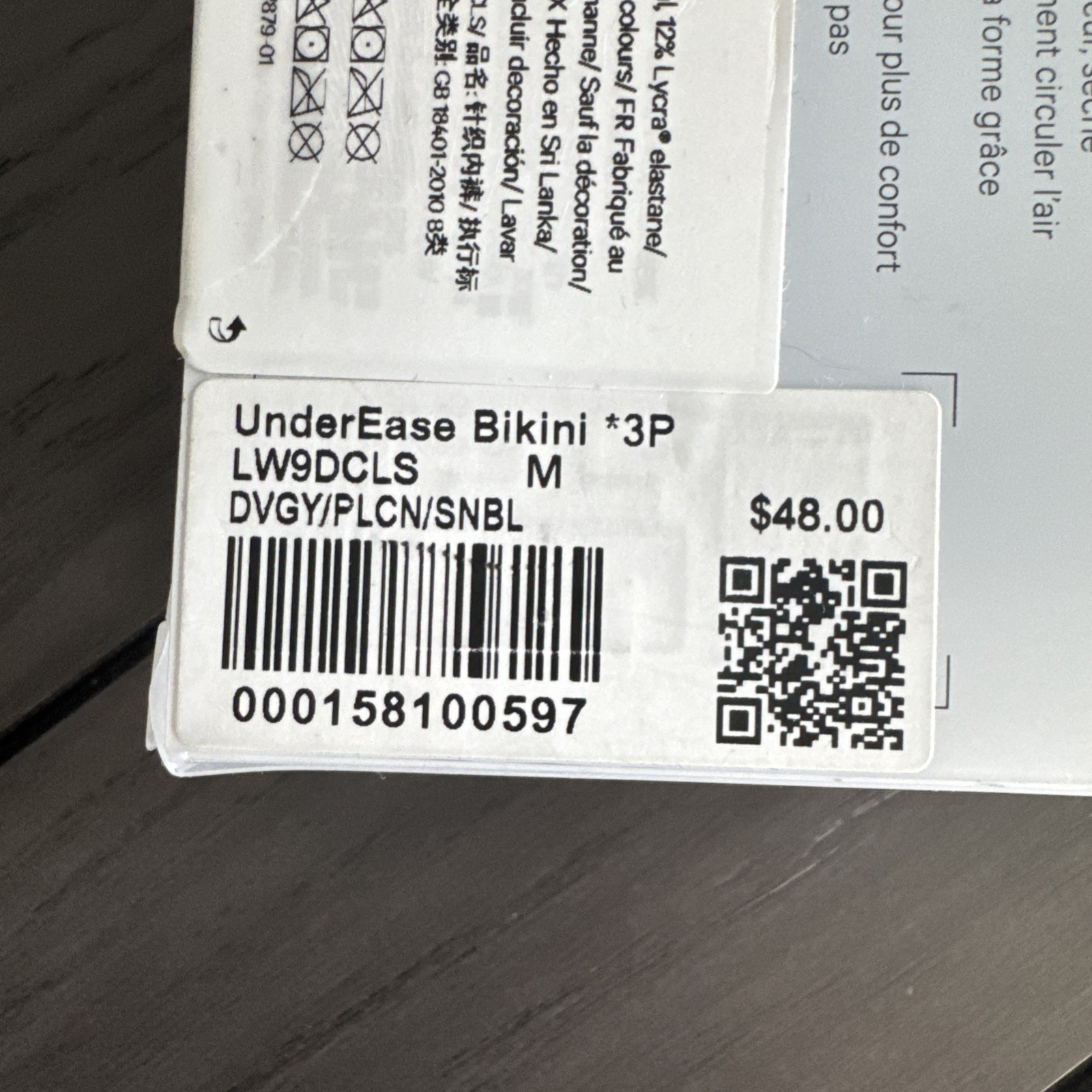 Lululemon UnderEase Mid-Rise Bikini Underwear 3 Pack, NEW, Size M