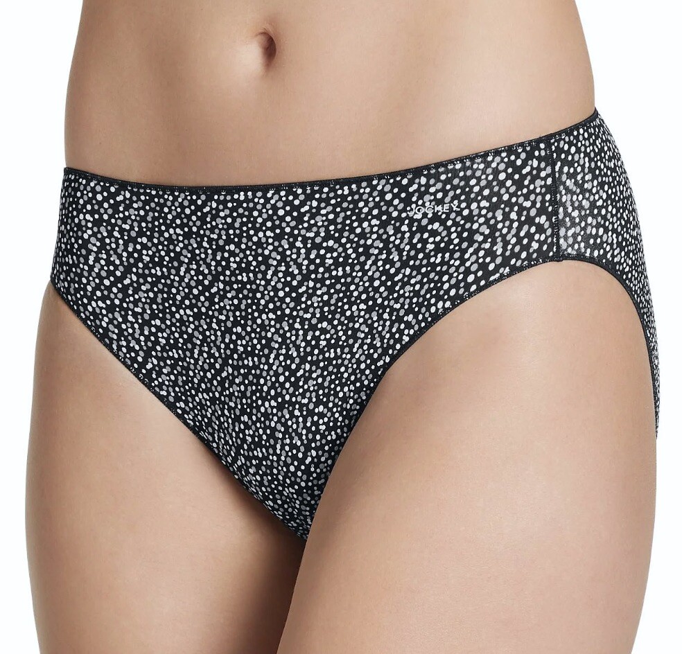 JOCKEY No Panty Line Promise Basic Dots Black White Grey Bikini Panty Women XL 8