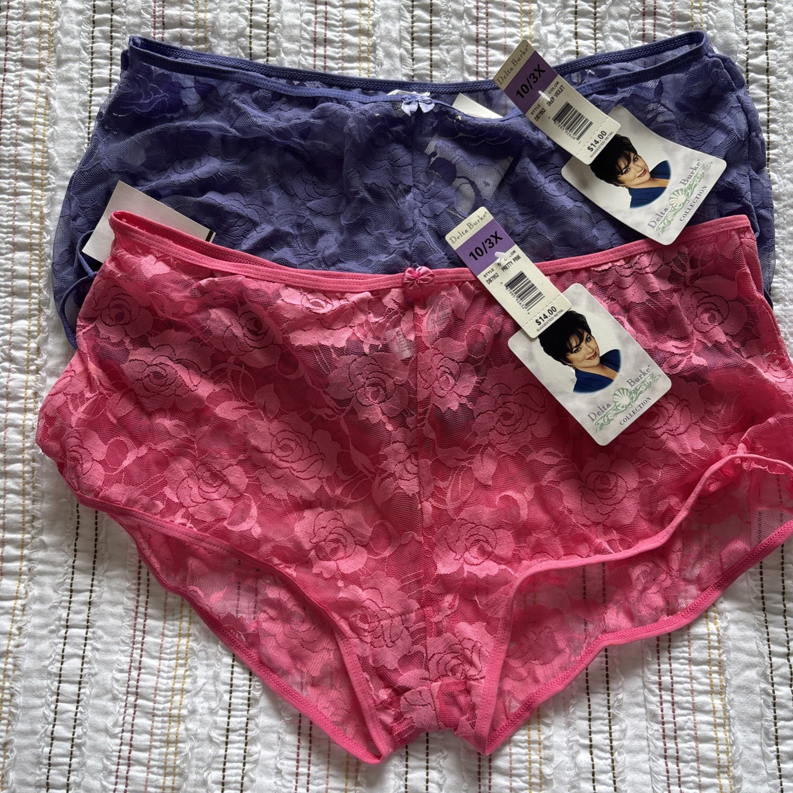 Vintage Delta Burke Womens Lace Hipster Panties 2pk Red Black Size 3X