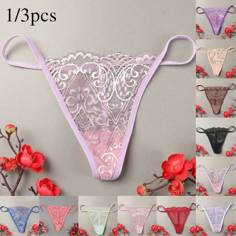 155-172cm Briefs Panties Underwear Lace Nylon Thong/String Waist 56-74cm